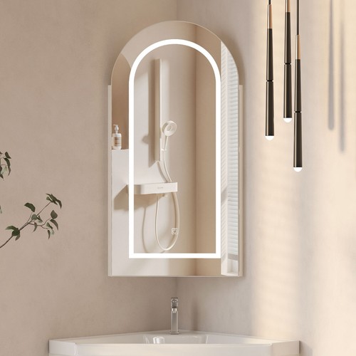 Led corner bathroom mirror - led,
